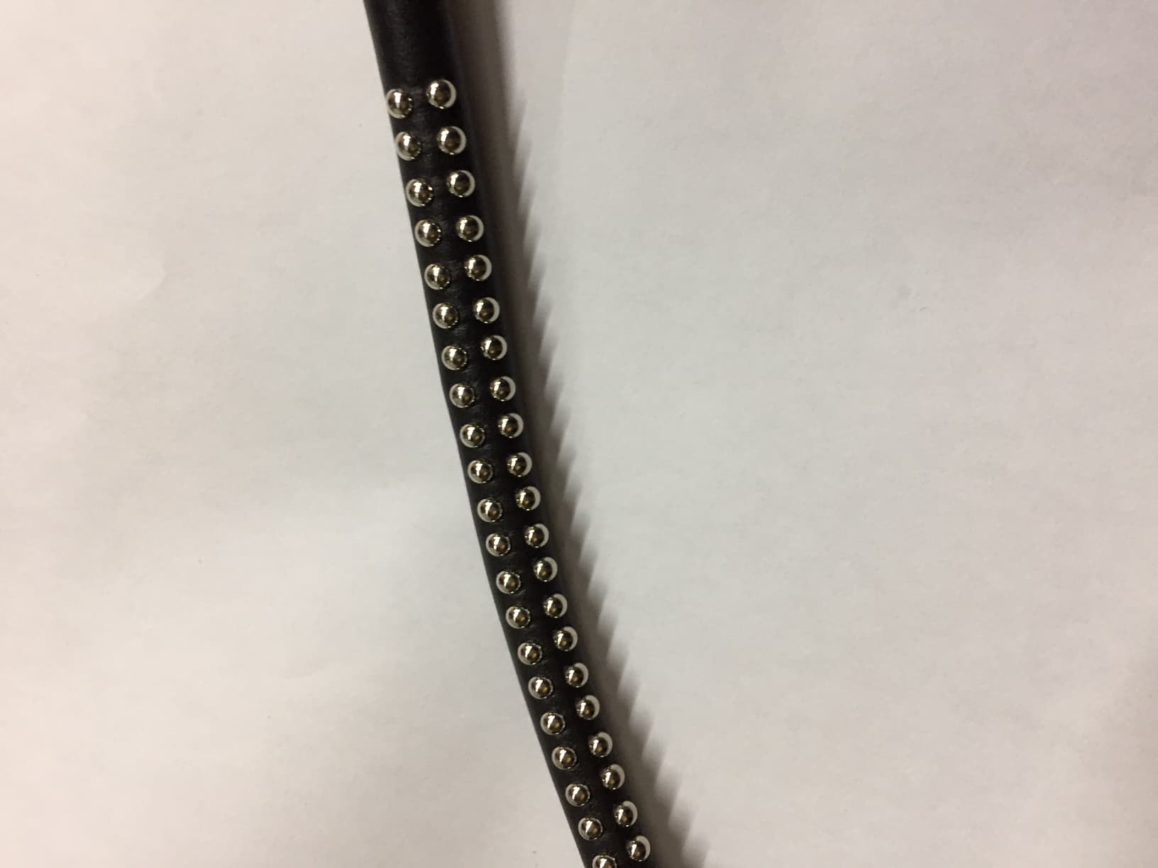 leather round strap with studs